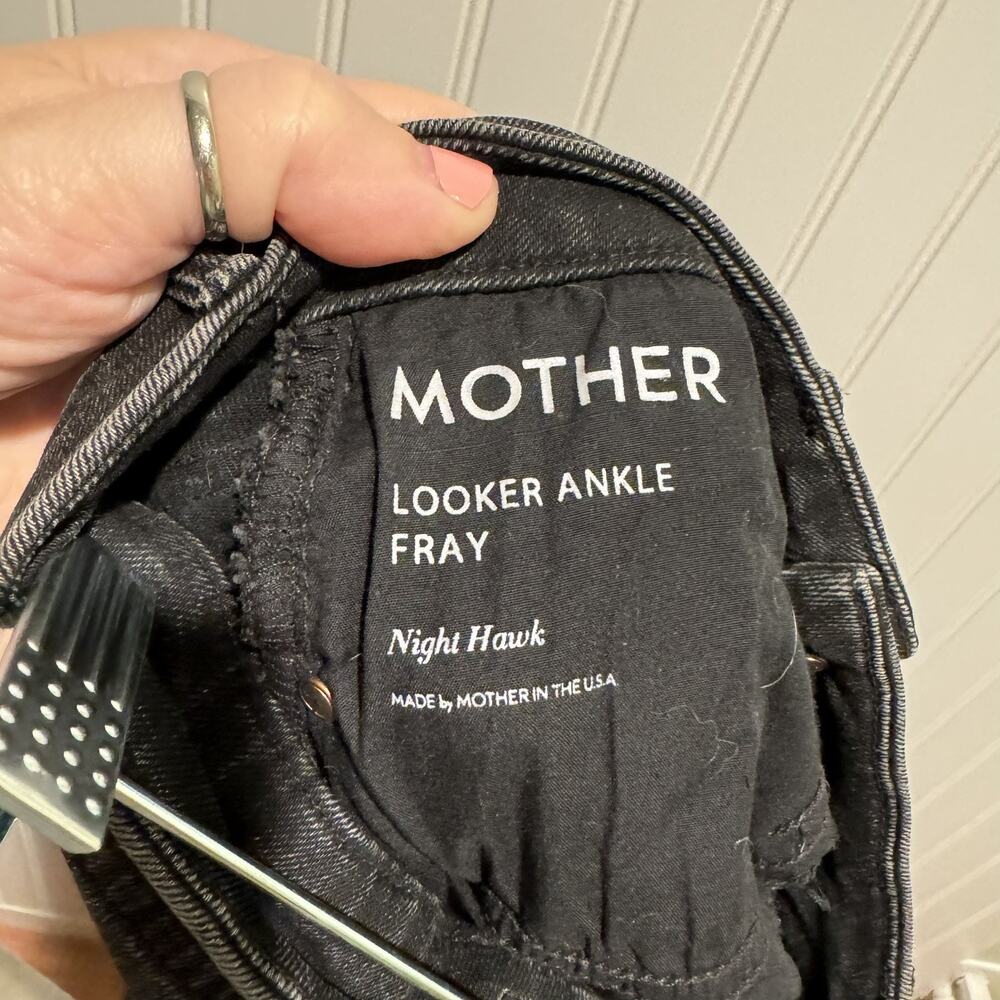 Mother Jeans Looker Ankle Fray Night Hawk Size 27 - Picture 8 of 10